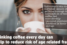 Drinking coffee every day can help to reduce risk of age related frailty f