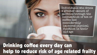 Drinking coffee every day can help to reduce risk of age related frailty f