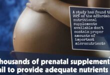 Thousands of prenatal supplements fail to provide adequate nutrients f